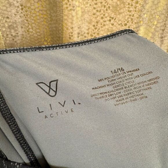 LIVI Active Dark Grey Black Lace Print High Rise Activewear Leggings 14/16 - Picture 6 of 7